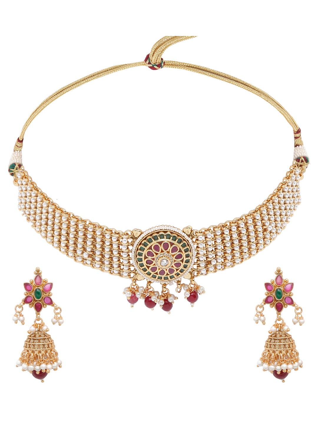 YouBella Jewellery Celebrity Inspired Gold Plated Necklace Jewellery Set for Girls and Women